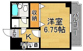 ビューライフ天神橋(1K/3階)の間取り写真