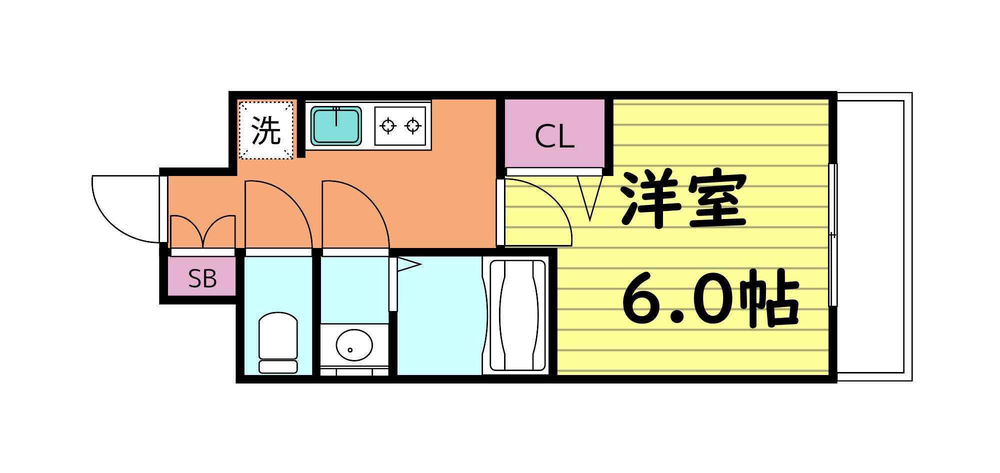 グランカリテ大阪城イースト(1K/5階)の間取り写真