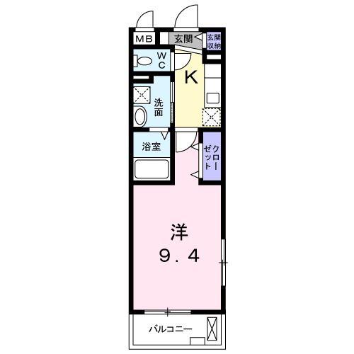 エレンシア豊野(1K/3階)の間取り写真
