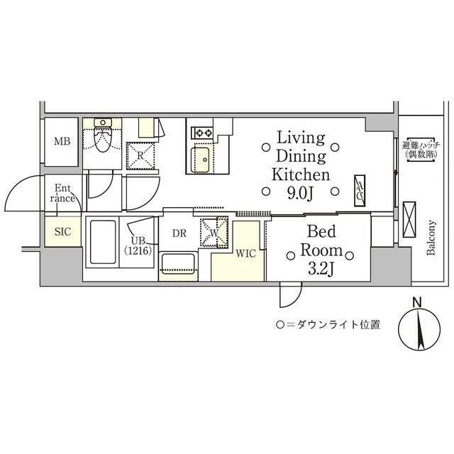 テラス御徒町 部屋番号1004(1LDK/10階)の間取り写真