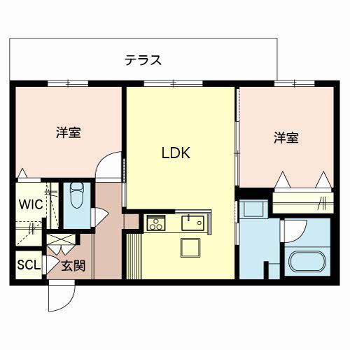 SHAMAISON LEA LEA OHANA(2LDK/1階)の間取り写真