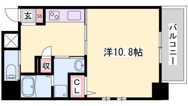 ライフタウンIII(1K/4階)の間取り写真