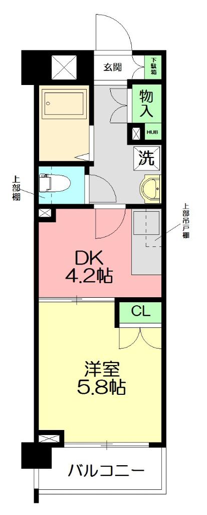 パノラマ南鴨宮(1DK/3階)の間取り写真