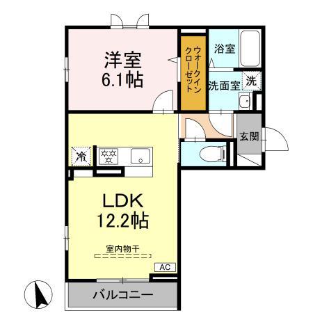 キャトル・セゾン(1LDK/3階)の間取り写真