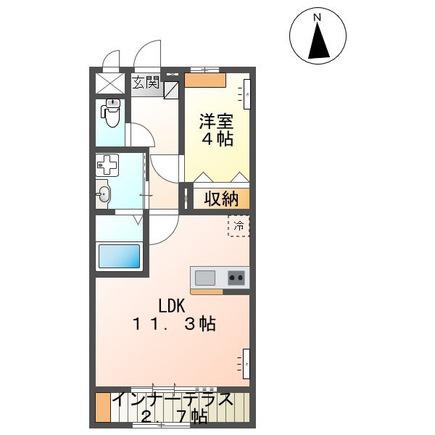 フォレストパークII(1LDK/1階)の間取り写真