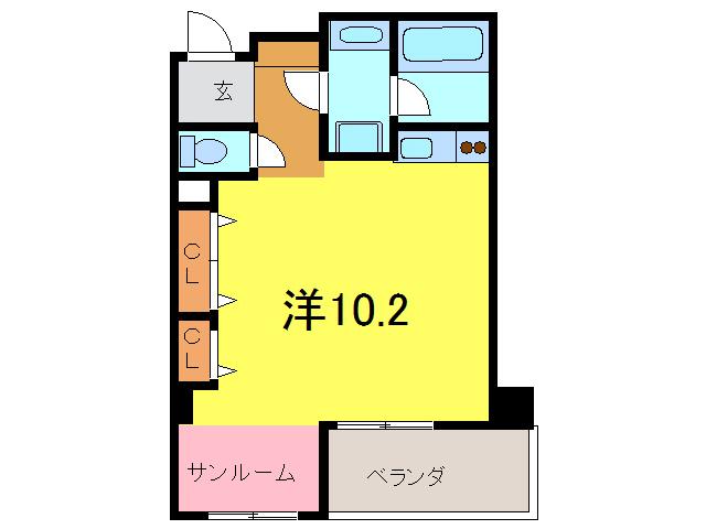 SUITES(ワンルーム/2階)の間取り写真
