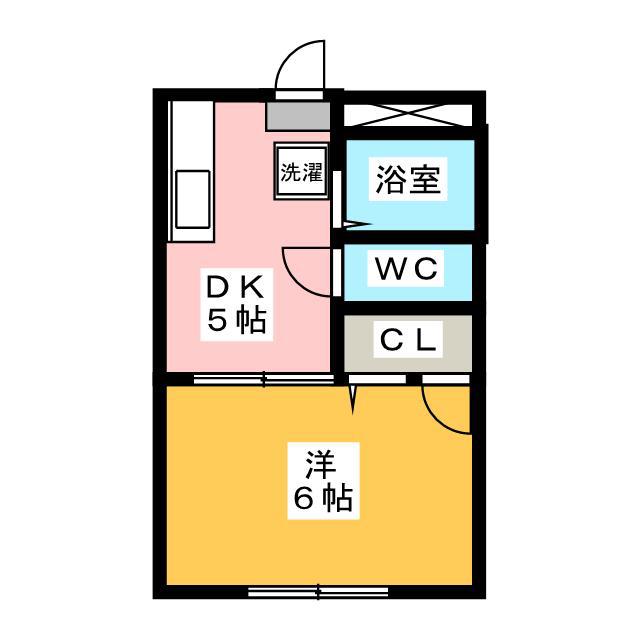 ブルーメンハイム(1DK/1階)の間取り写真
