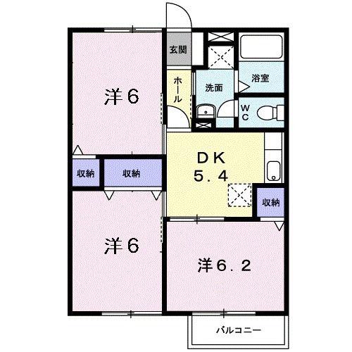 西浜ハイツ(3DK/2階)の間取り写真