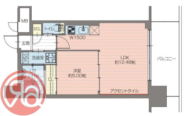プレジオ弁天町(1LDK/9階)の間取り写真