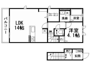 TWIN LEAF COAT(1LDK/2階)の間取り写真