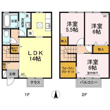 クラスターIII(3LDK/1階)の間取り写真