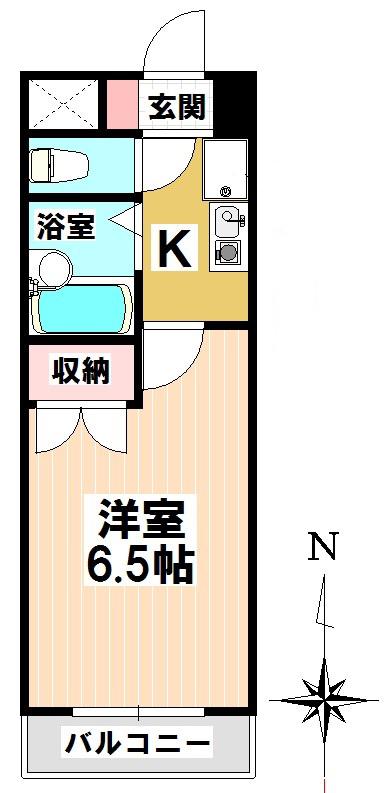 カーサ川並(1K/5階)の間取り写真