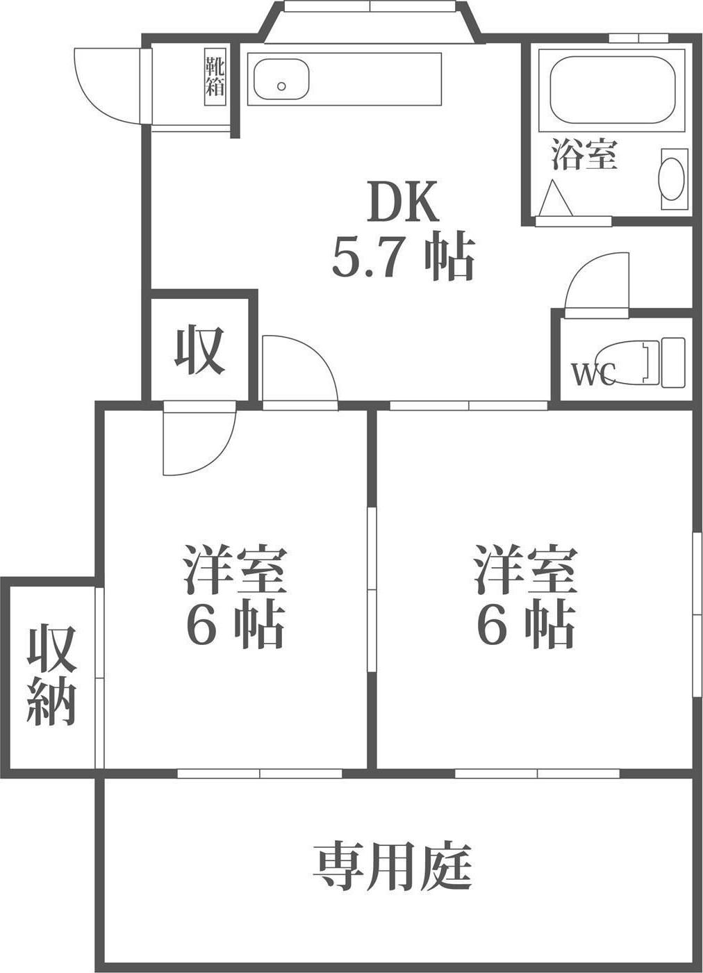 アネックス清水(2DK/1階)の間取り写真