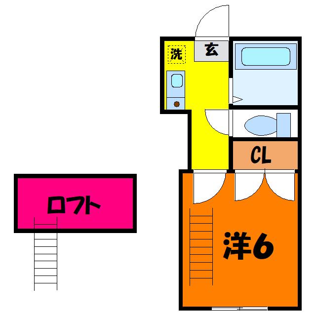 天神パレス(1K/2階)の間取り写真