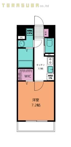 アーサー金池(1K/6階)の間取り写真