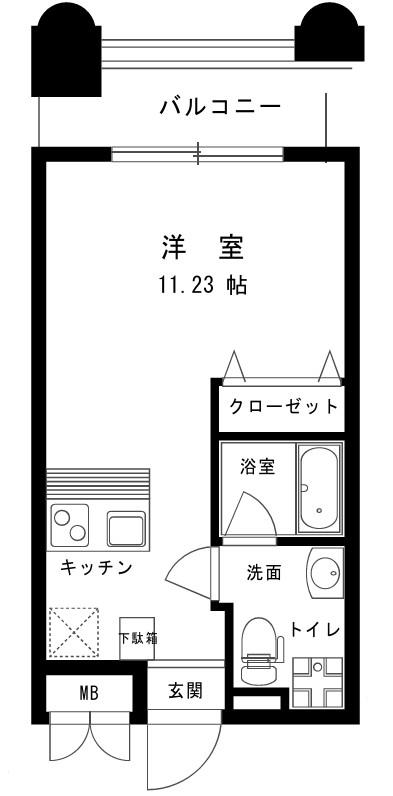 シャトーアスティナ京橋アルト(1K/3階)の間取り写真
