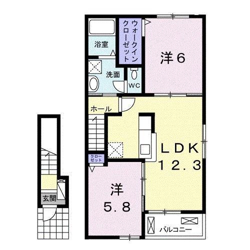 アトレB(2LDK/2階)の間取り写真
