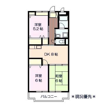 リンピアTOMO(3DK/2階)の間取り写真