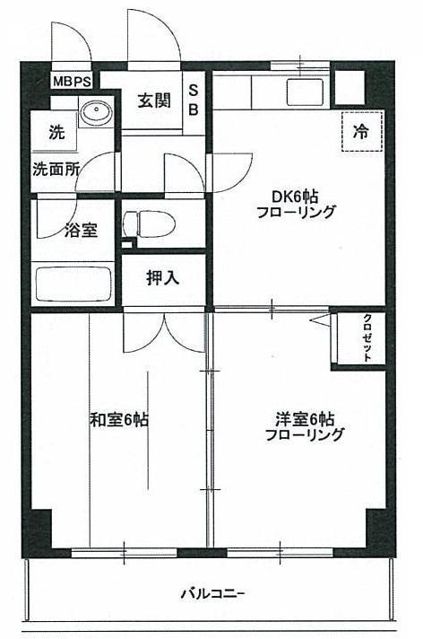 フィオーレ新横浜(2DK/3階)の間取り写真