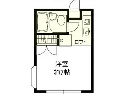 クレスト武蔵野(ワンルーム/2階)の間取り写真