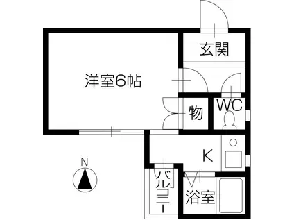 エーデルハイム木屋町(1DK/1階)の間取り写真