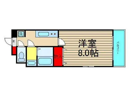 メルクリオール難波(1K/3階)の間取り写真