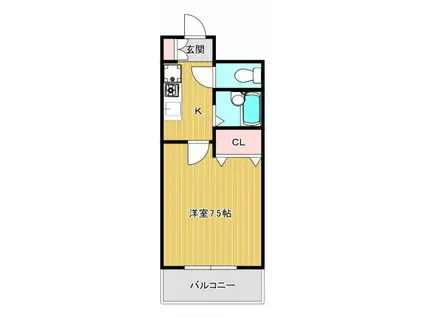 ソシア舟入(1K/5階)の間取り写真