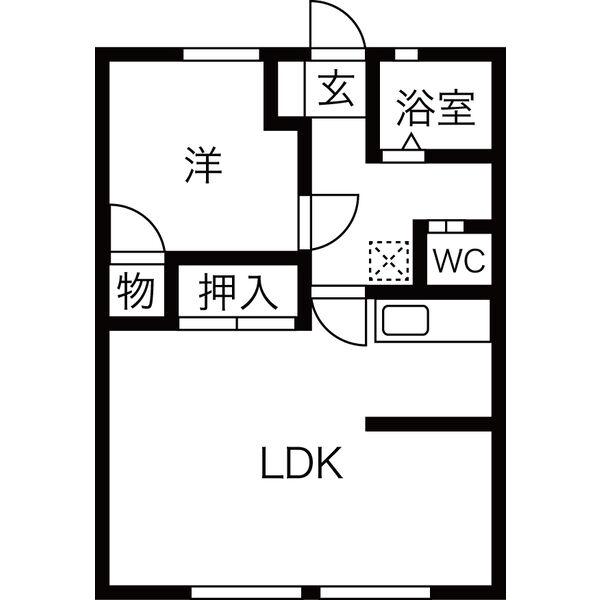 サンシティ小坂(1LDK/1階)の間取り写真