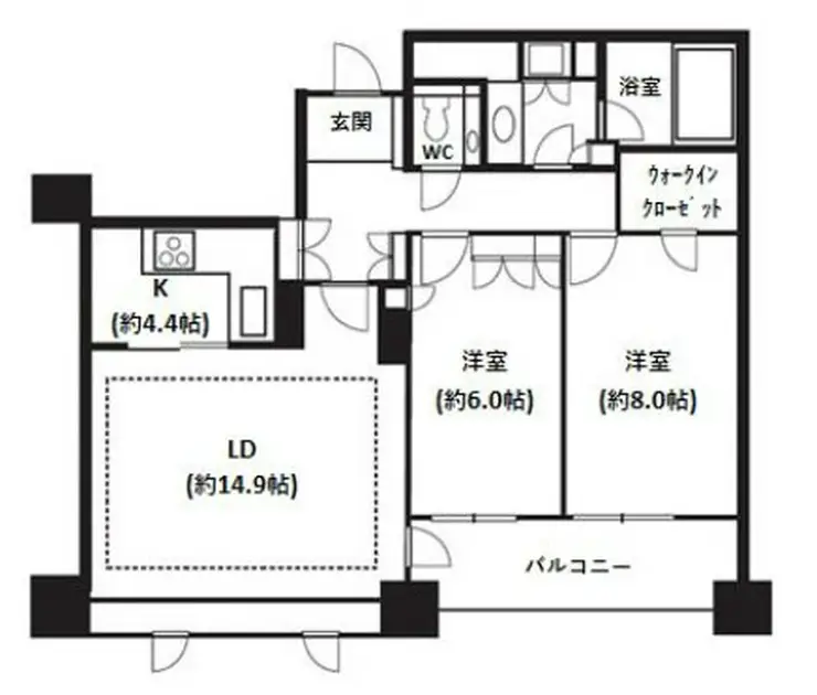 クリオレミントンハウス恵比寿 3階階 間取り