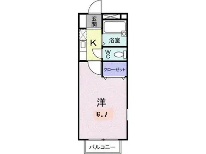 サンミュール木太(1K/1階)の間取り写真