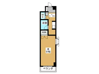 メゾンド宇田川第1(1K/2階)の間取り写真