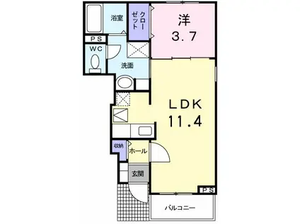 サニースクエアII(1LDK/1階)の間取り写真