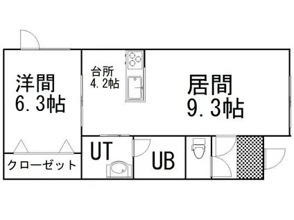 リレイションⅣ(1LDK/1階)の間取り写真