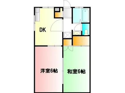 ボンメゾン松田(2DK/2階)の間取り写真