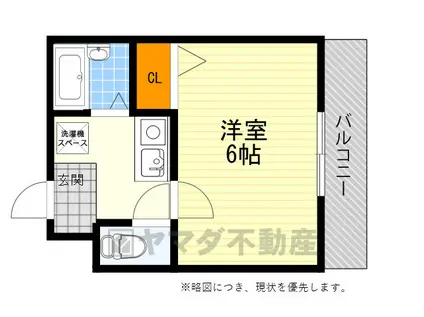 シティライト江坂(1K/2階)の間取り写真