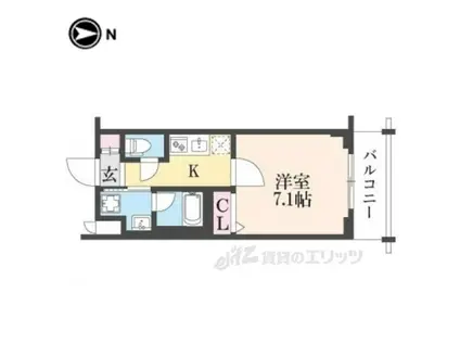 べラジオ雅び京都円町Ⅱ(1K/5階)の間取り写真