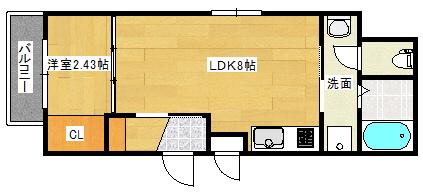 セブンプロート草津東(1LDK/1階)の間取り写真