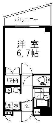 ジェイコート下丸子(1K/3階)の間取り写真