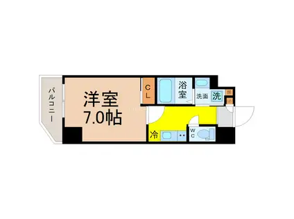 プレイズシード大曽根(1K/10階)の間取り写真
