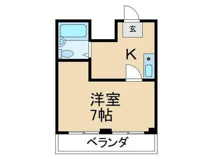 マンション比嘉(1K/4階)の間取り写真