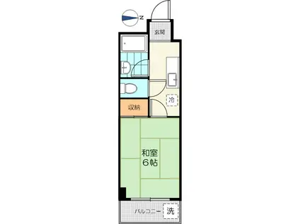 ニューライフ光栄(1K/2階)の間取り写真