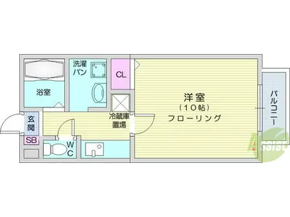 サンヴィレッジ泉崎(1K/1階)の間取り写真