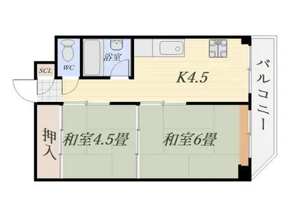 城西コーポ(2K/3階)の間取り写真