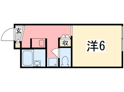 フレーズ弐番館(1K/2階)の間取り写真