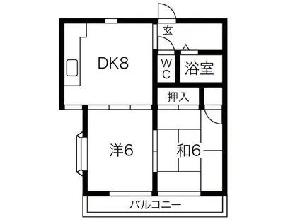 パークス角五郎(2DK/3階)の間取り写真