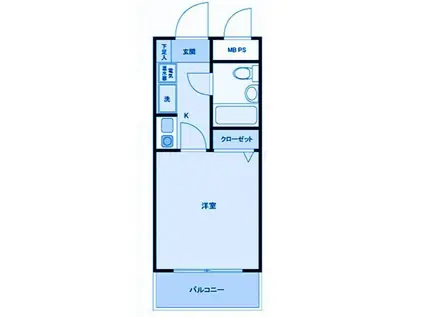 クリオ愛甲石田壱番館(1K/5階)の間取り写真