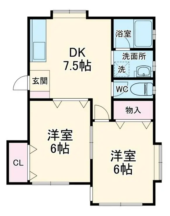 カーサTIKI鬼越 2階階 間取り