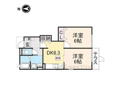 ミニョンストリート1(2LDK/2階)の間取り写真