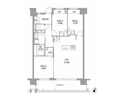 LASANTE 照葉オーシャンテラス(3LDK/4階)の間取り写真
