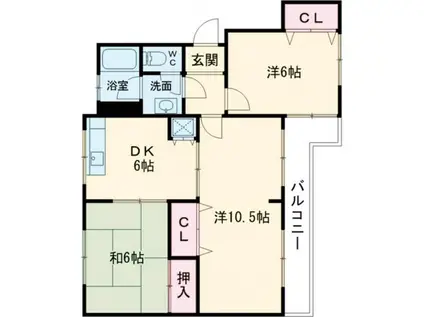 小泉ファインハイツ(3DK/1階)の間取り写真